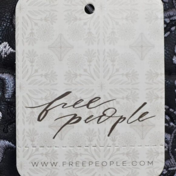 Free People shorts size 0 Raise The Stakes Black Faux Leather Embroidere… - Picture 8 of 8